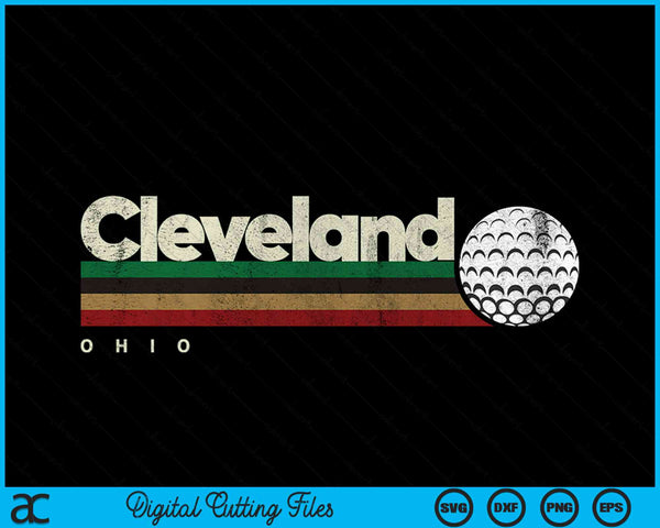 Vintage Hockey Cleveland City Hockey Retro Stripes SVG PNG Digital Cutting File