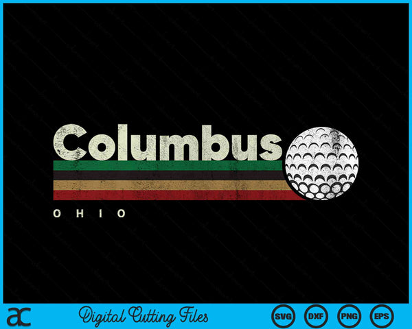 Vintage Hockey Columbus City Hockey Retro Stripes SVG PNG Digital Cutting Files