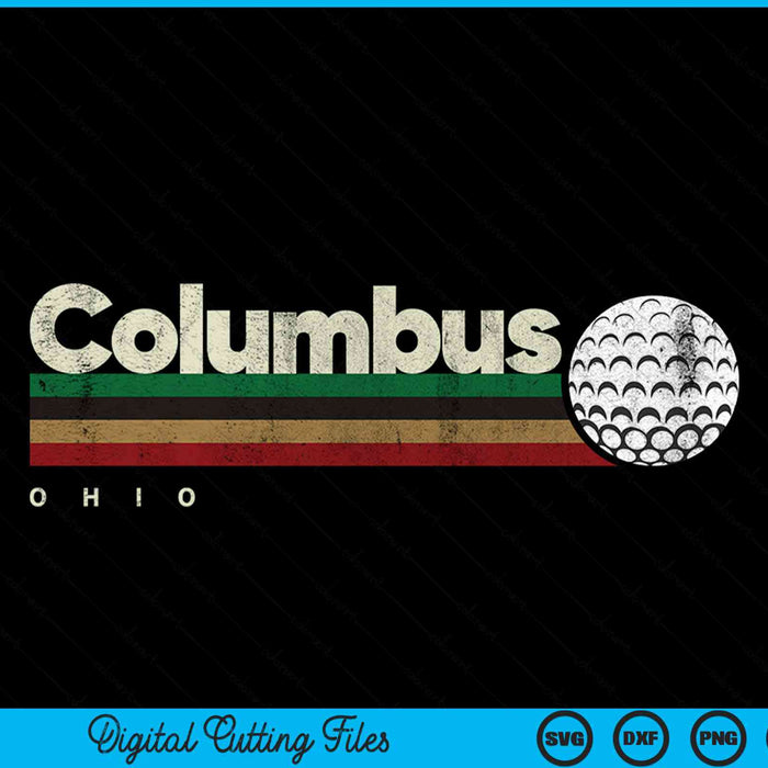 Vintage Hockey Columbus City Hockey Retro Stripes SVG PNG Digital Cutting File