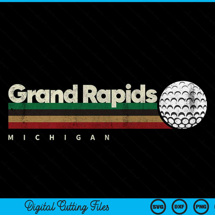 Vintage Hockey Grand Rapids City Hockey Retro Stripes SVG PNG Digital Cutting File
