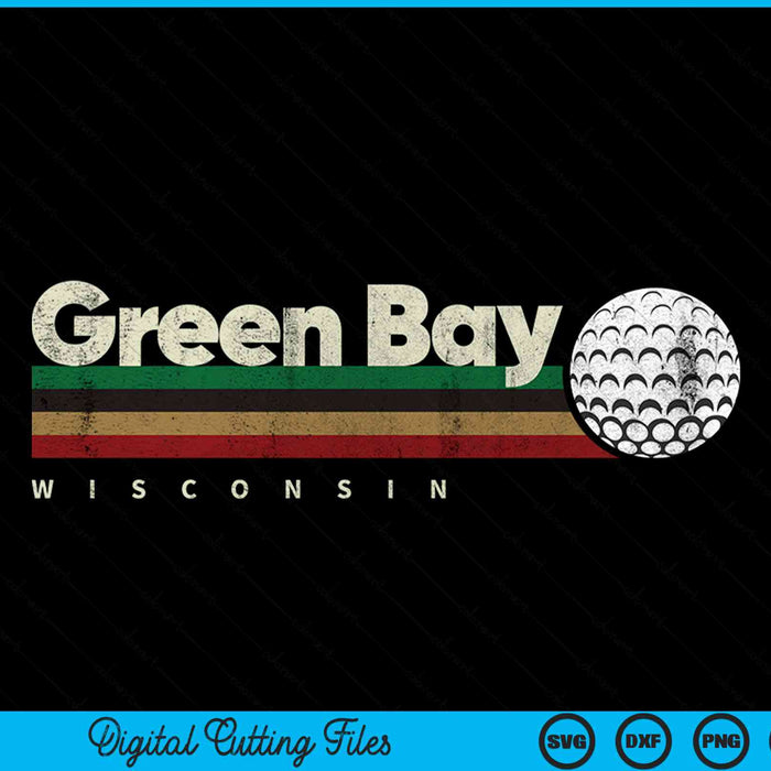 Vintage Hockey Green Bay City Hockey Retro Stripes SVG PNG Digital Cutting File