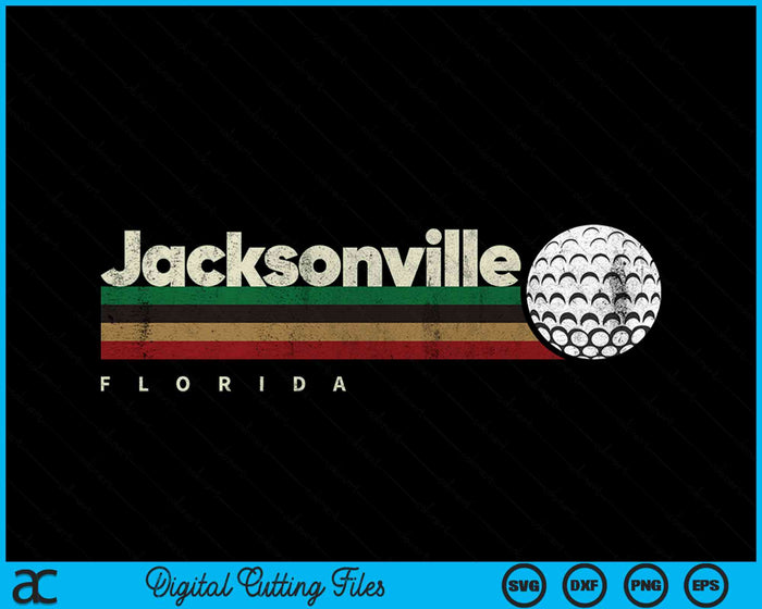 Vintage Hockey Jacksonville City Hockey Retro Stripes SVG PNG Digital Cutting File