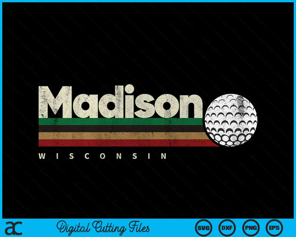 Vintage Hockey Madison City Hockey Retro Stripes SVG PNG Digital Cutting File