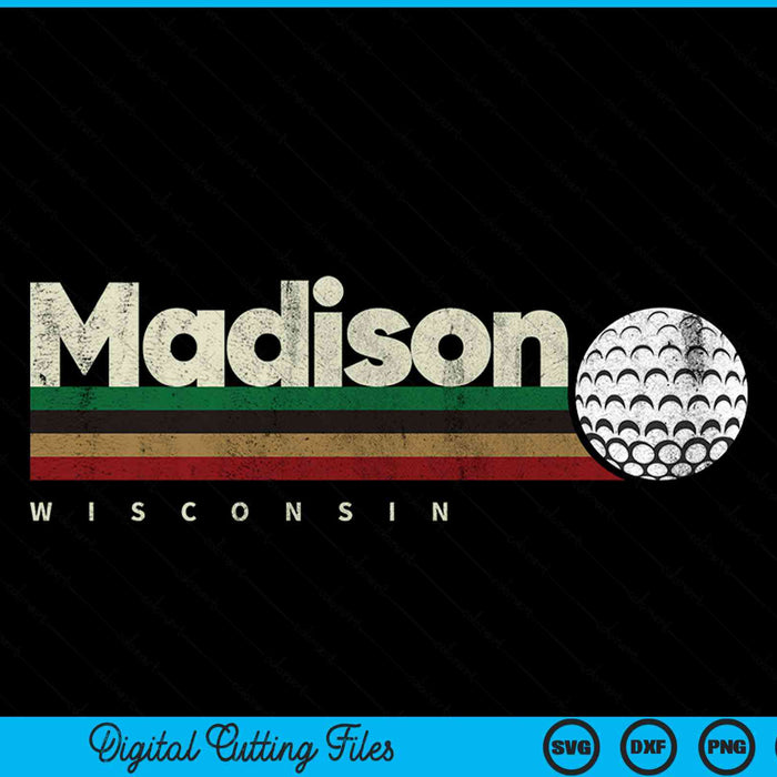Vintage Hockey Madison City Hockey Retro Stripes SVG PNG Digital Cutting File
