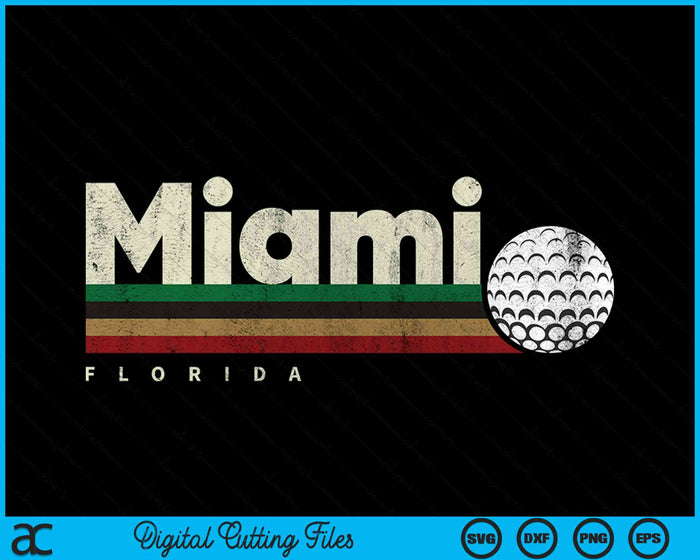 Vintage Hockey Miami City Hockey Retro Stripes SVG PNG Digital Cutting File