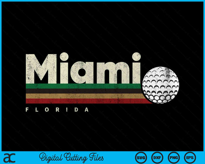 Vintage Hockey Miami City Hockey Retro Stripes SVG PNG Digital Cutting File