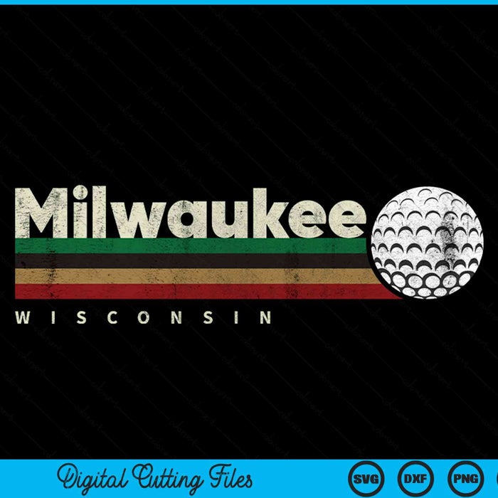 Vintage Hockey Milwaukee City Hockey Retro Stripes SVG PNG Digital Cutting File