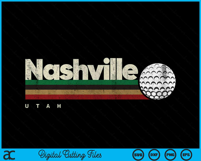 Vintage Hockey Nashville City Hockey Retro Stripes SVG PNG Digital Cutting File