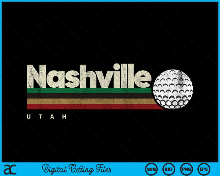 Vintage Hockey Nashville City Hockey Retro Stripes SVG PNG Digital Cutting File