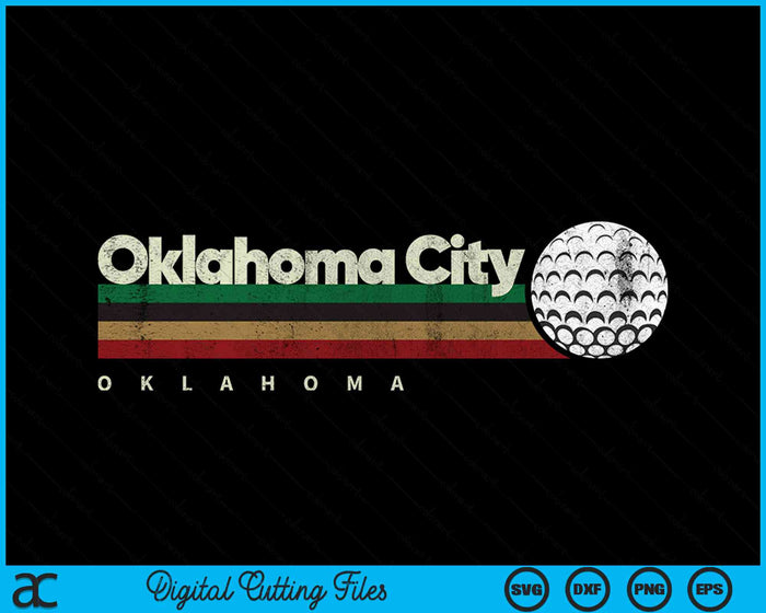 Vintage Hockey Oklahoma City Hockey Retro Stripes SVG PNG Digital Cutting Files