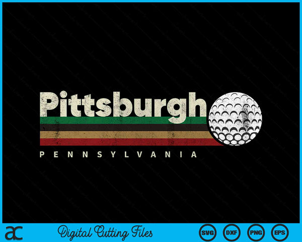 Vintage Hockey Pittsburgh City Hockey Retro Stripes SVG PNG Digital Cutting File