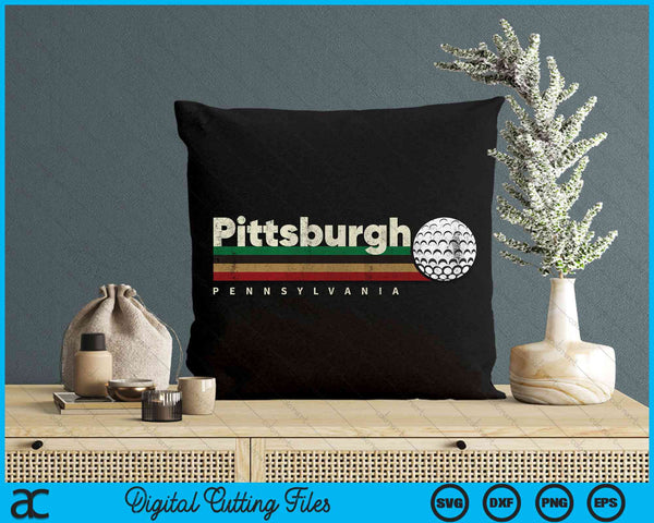 Vintage Hockey Pittsburgh City Hockey Retro Stripes SVG PNG Digital Cutting File