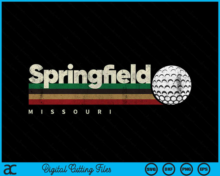 Vintage Hockey Springfield City Hockey Retro Stripes SVG PNG Digital Cutting File