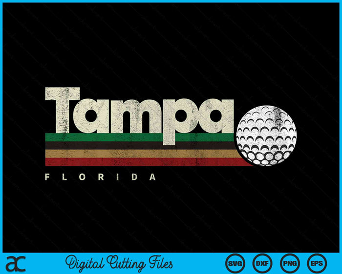 Vintage Hockey Tampa City Hockey Retro Stripes SVG PNG Digital Cutting File