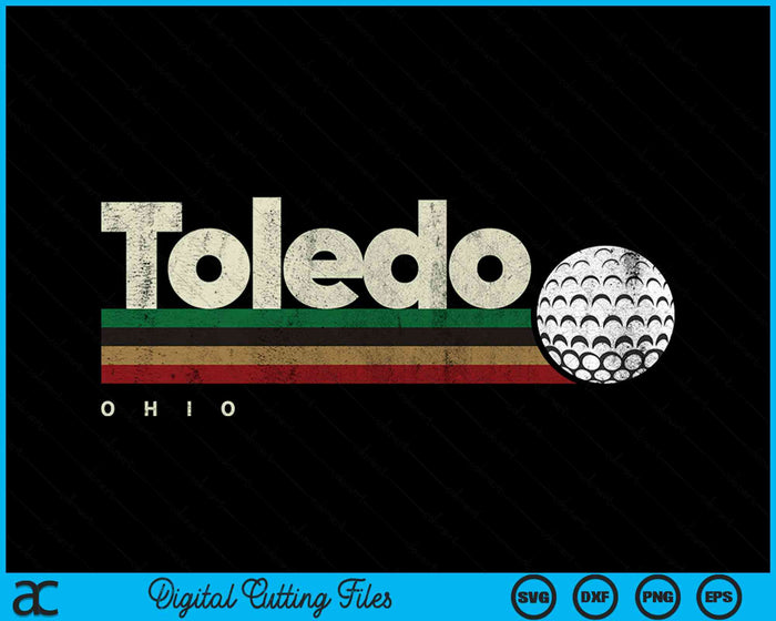 Vintage Hockey Toledo City Hockey Retro Stripes SVG PNG Digital Cutting File