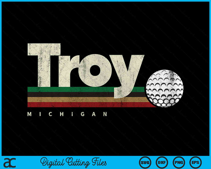 Vintage Hockey Troy City Hockey Retro Stripes SVG PNG Digital Cutting File