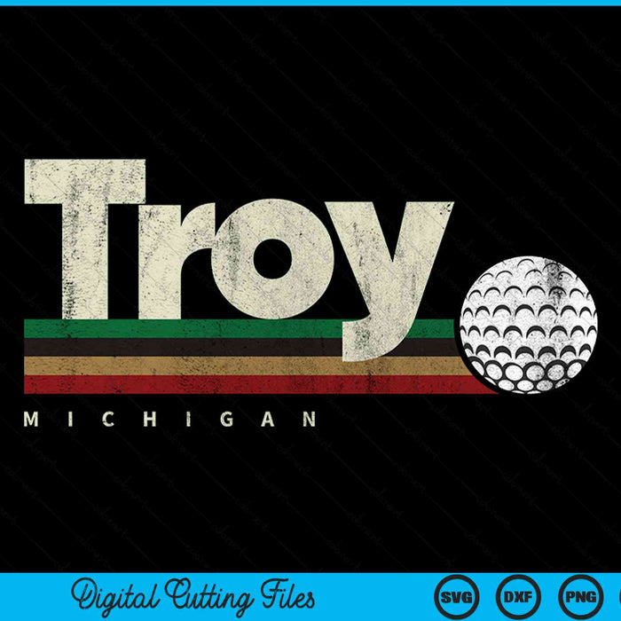 Vintage Hockey Troy City Hockey Retro Stripes SVG PNG Digital Cutting File