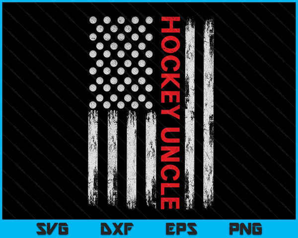 Vintage Hockey Uncle USA Flag SVG PNG Digital Printable Files