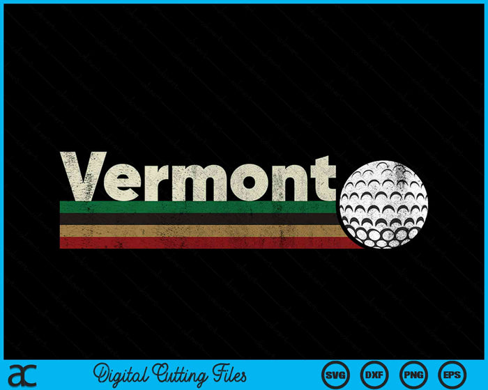 Vintage Hockey Vermont Hockey Retro Stripes SVG PNG Digital Cutting File