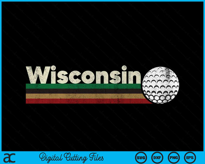 Vintage Hockey Wisconsin Hockey Retro Stripes SVG PNG Digital Cutting File