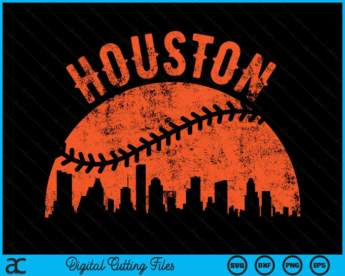 Vintage Houston honkbal SVG PNG digitale snijbestanden 