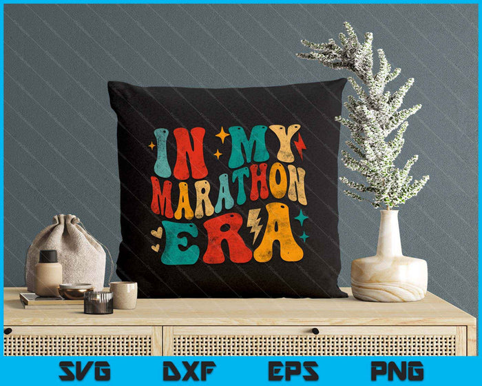 Vintage In My Marathon Era Marathoner Runner Groovy Running SVG PNG Digital Printable Files