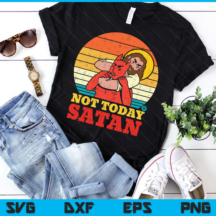 Vintage Jesus Shirt Not Today Santa Jesus Vs Satan SVG PNG Digital Printable Files
