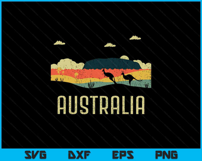 Vintage Jump Kangaroo Australia Day Australian SVG PNG Digital Printable Files