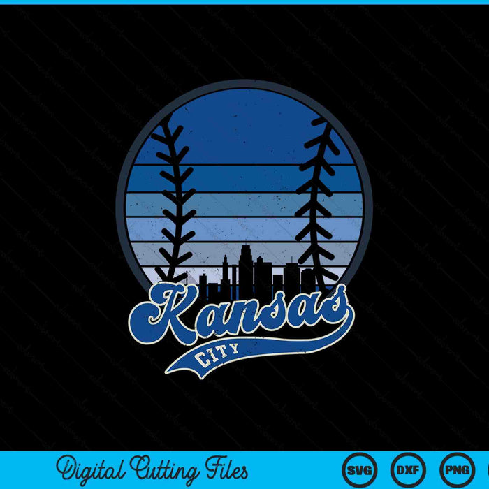 Vintage Kansas City baseball SVG cut file
