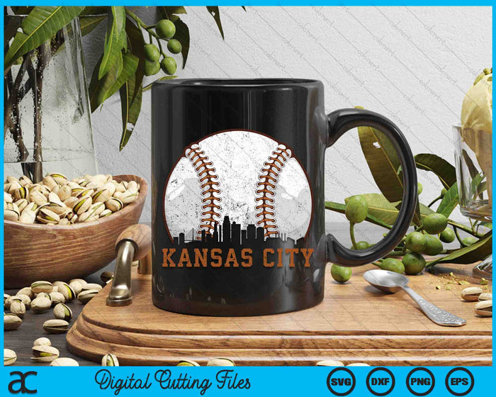 Vintage Kansas City Cityscape Baseball SVG PNG Digital Printable Files