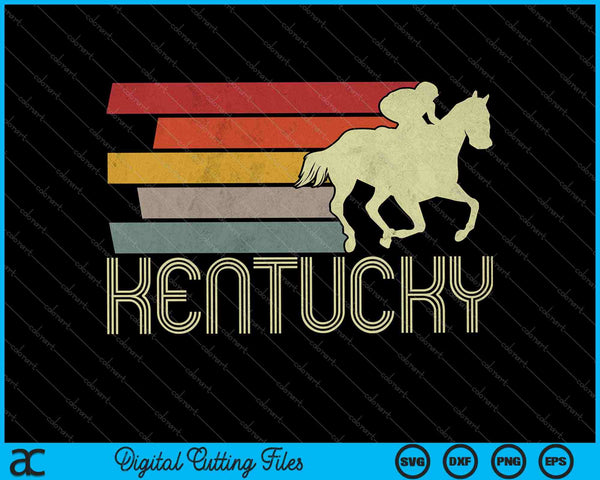 Vintage Kentucky Retro Horse Racing Derby SVG PNG Cortar archivos imprimibles