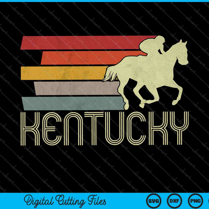 Vintage Kentucky Retro paardenraces Derby SVG PNG snijden afdrukbare bestanden
