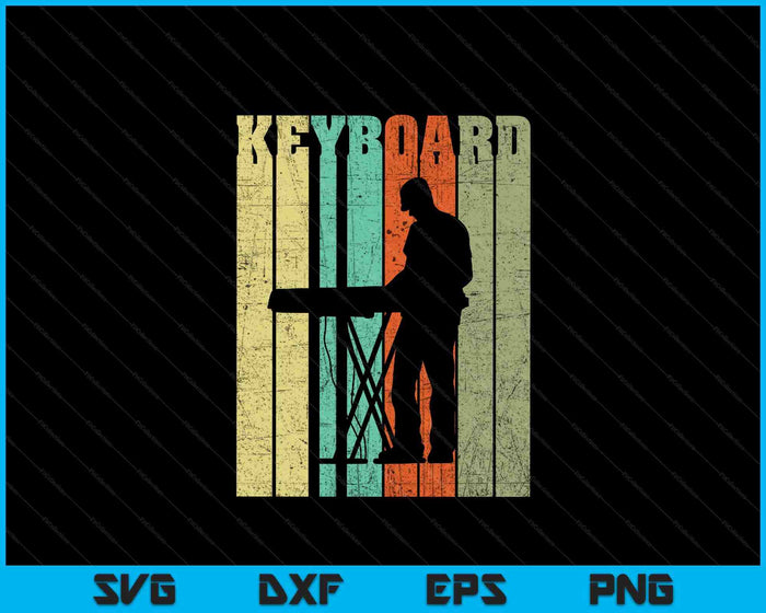 Vintage Keyboard Player Keyboardist Keyboarder Pianist SVG PNG Digital Printable Files