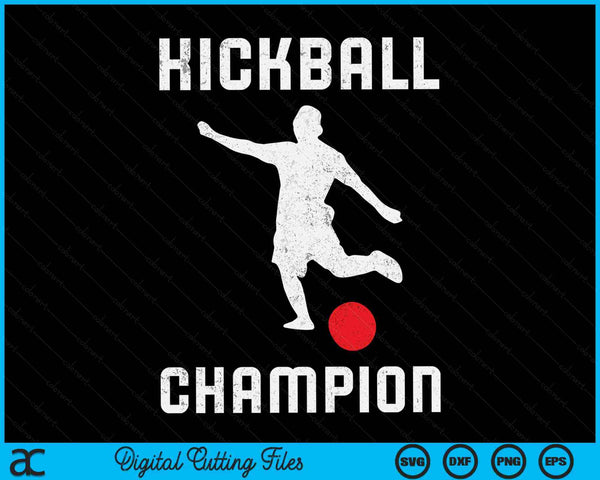 Vintage kickball kampioen noodlijdende SVG PNG digitale snijbestanden