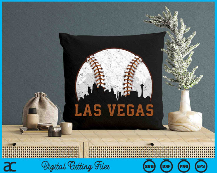 Vintage Las Vegas Cityscape Baseball SVG PNG Digital Printable Files