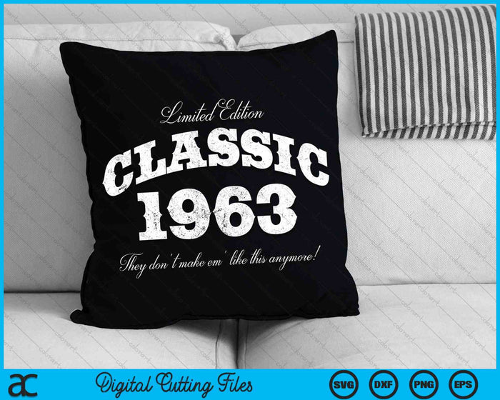 Limited Edition Classic 1963 60-jarige 60e verjaardag SVG PNG digitale snijbestanden