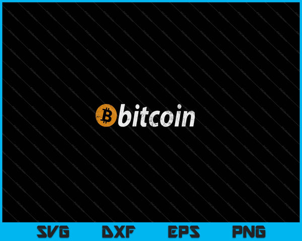 Vintage look Bitcoin Logo SVG PNG snijden afdrukbare bestanden