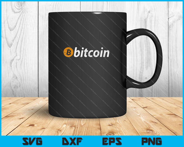 Vintage look Bitcoin Logo SVG PNG snijden afdrukbare bestanden