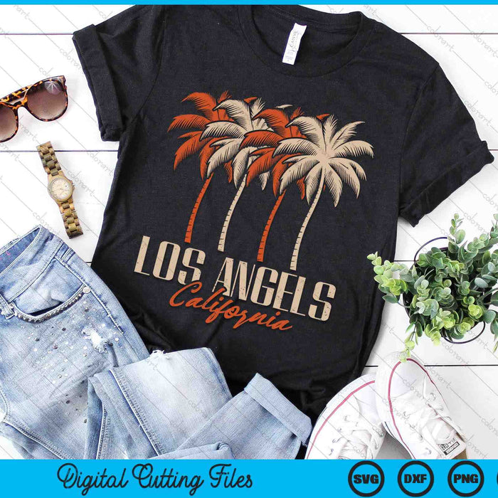 Vintage Los Angeles California Palm Trees Retro LA Graphic SVG PNG Digital Printable Files