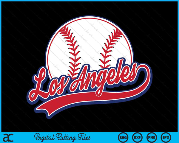 Vintage Los Angeles Cityscape Baseball SVG PNG Digital Cutting Files