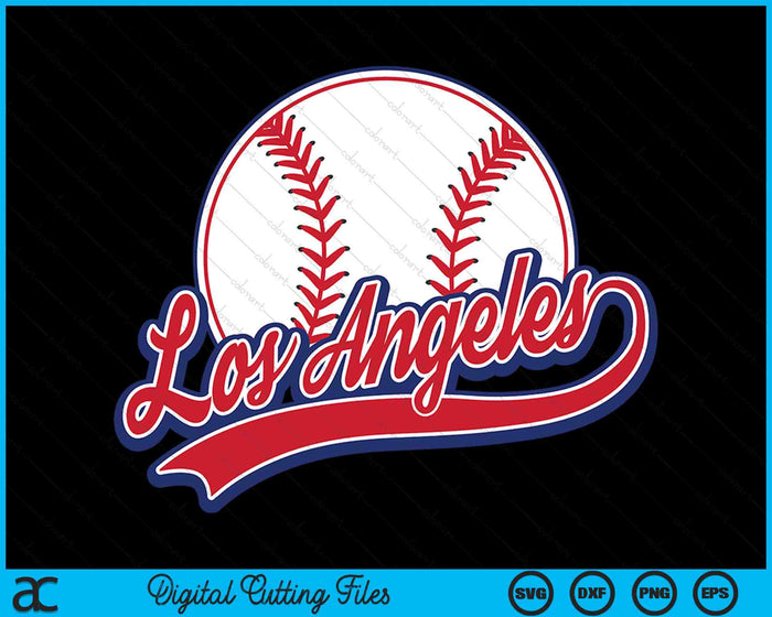 Vintage Los Angeles Cityscape honkbal SVG PNG digitale snijbestanden