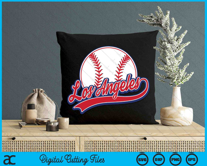 Vintage Los Angeles Cityscape honkbal SVG PNG digitale snijbestanden