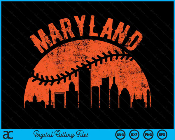 Vintage Maryland Baseball SVG PNG Digital Cutting Files