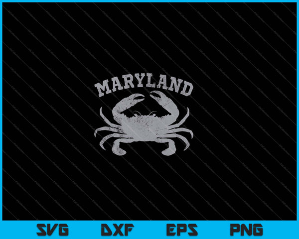 Vintage Maryland State Blue Crab SVG PNG Cutting Printable Files