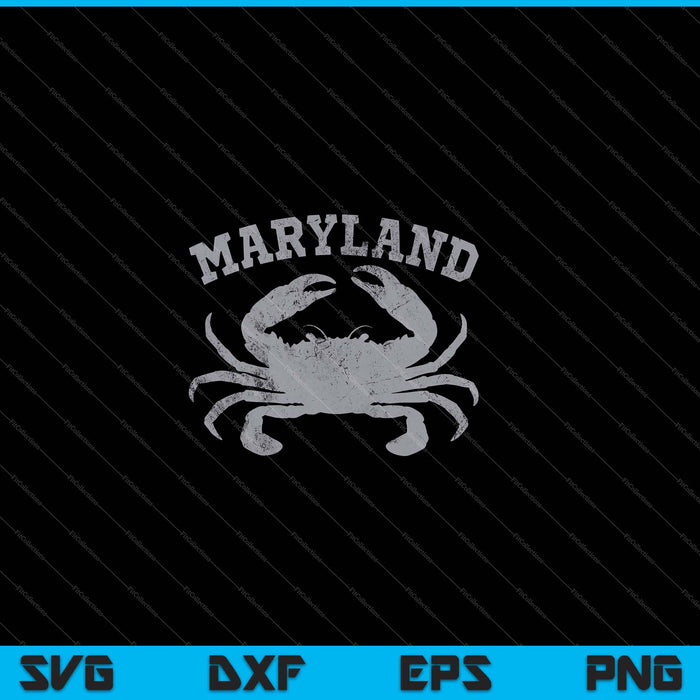 Vintage Maryland Estado Cangrejo Azul SVG PNG Cortar Archivos Imprimibles
