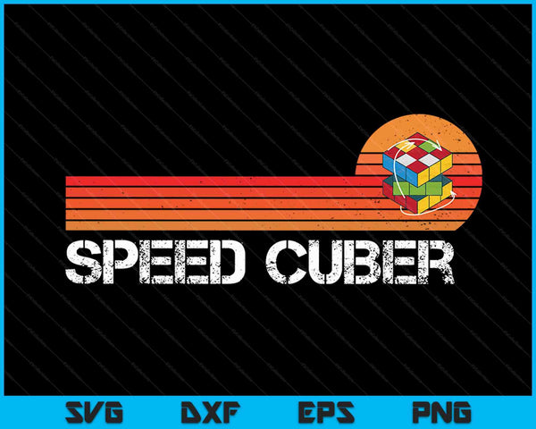 Vintage Math Cuber Heartbeat Speed ​​Cubing puzzel minnaar Cube SVG PNG digitale snijbestanden