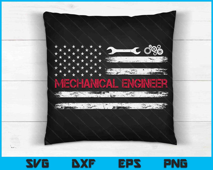 Vintage Mechanical Engineer American Flag Engineering SVG PNG Digital Cutting Files