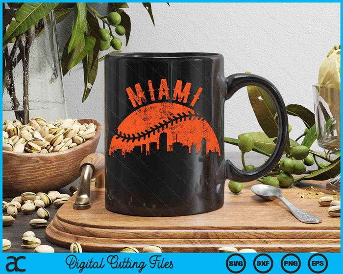 Vintage Miami Baseball SVG PNG Digital Cutting Files