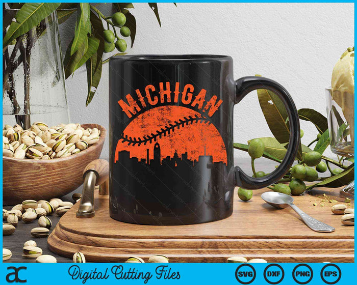 Vintage Michigan Baseball SVG PNG Digital Cutting Files