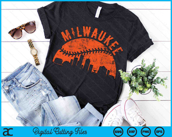 Vintage Milwaukee Baseball SVG PNG Digital Cutting Files